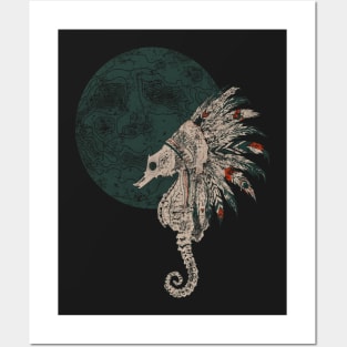 seahorse native night Posters and Art